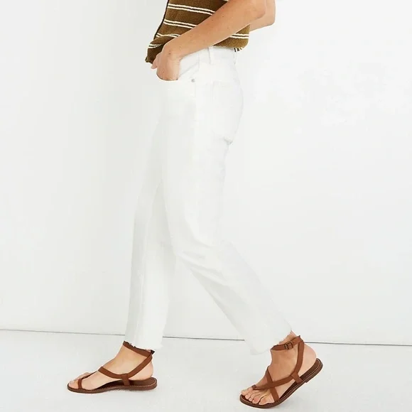 Madewell High-Rise Slim Boyjean in Tile White - Picture 3 of 9